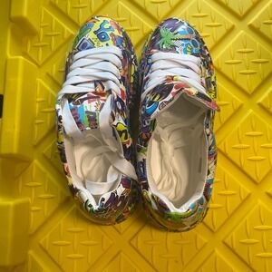 Women's‎ Graffiti Print Sneakers Chunky Sole Fashion Athletic Shoes Size 41
